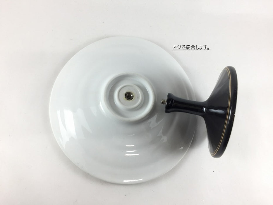 【SALE】ネジ18.5cm高皿.白光彩　有田焼(j.R)【訳あり】