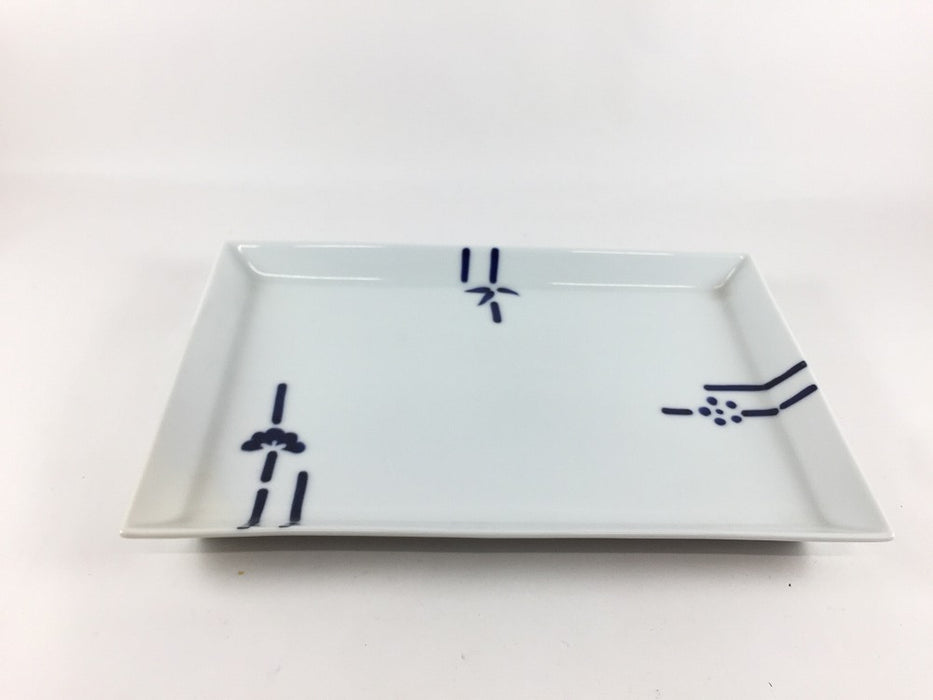 【SALE】23cmリム長プレート.松竹梅　有田焼【訳あり】