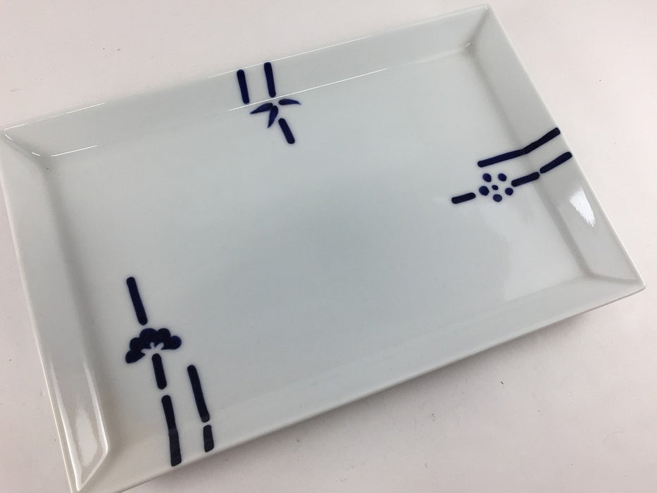 【SALE】23cmリム長プレート.松竹梅　有田焼【訳あり】