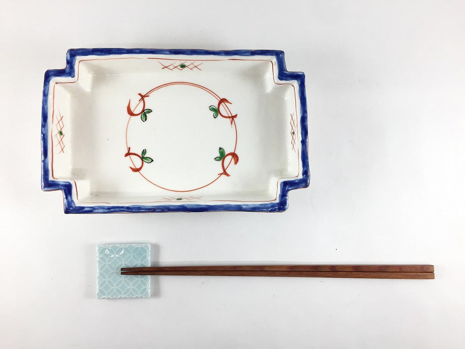 【SALE】18cm長隅切向(万歴)　三川内焼【訳あり】