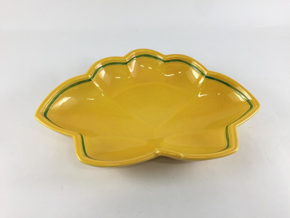 【SALE】三足桐皿.黄渕緑帯　19cm　有田焼【訳あり】