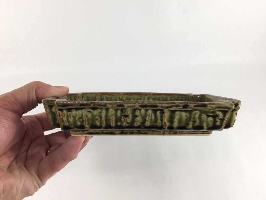 【SALE】18cm長隅切向(織部)　三川内焼【訳あり】