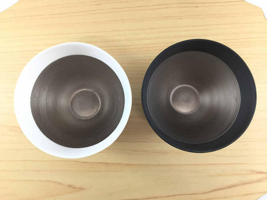 【SALE】95エッグシェルボウル　銀(白/黒)　9cm　有田焼【訳あり】