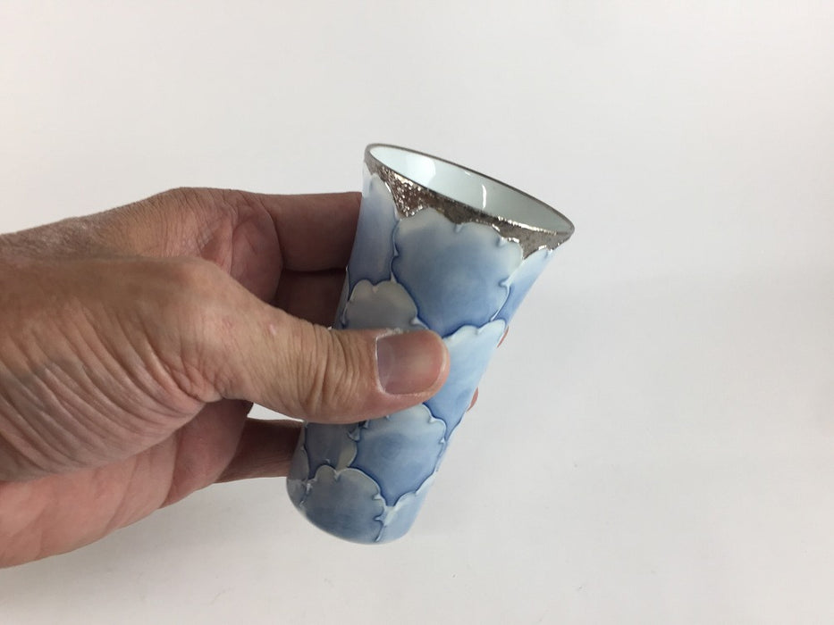 【SALE】【1個価格】一口ビア　光彩山茶花/銀牡丹　6cm/140cc　有田焼(j.R)【訳あり】