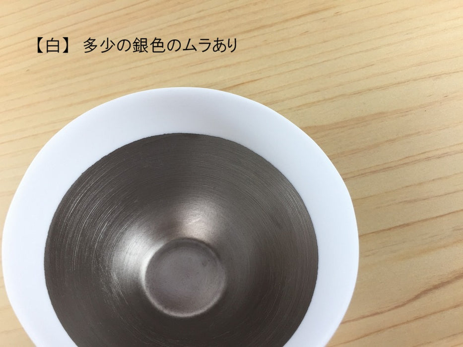 【SALE】95エッグシェルボウル　銀(白/黒)　9cm　有田焼【訳あり】