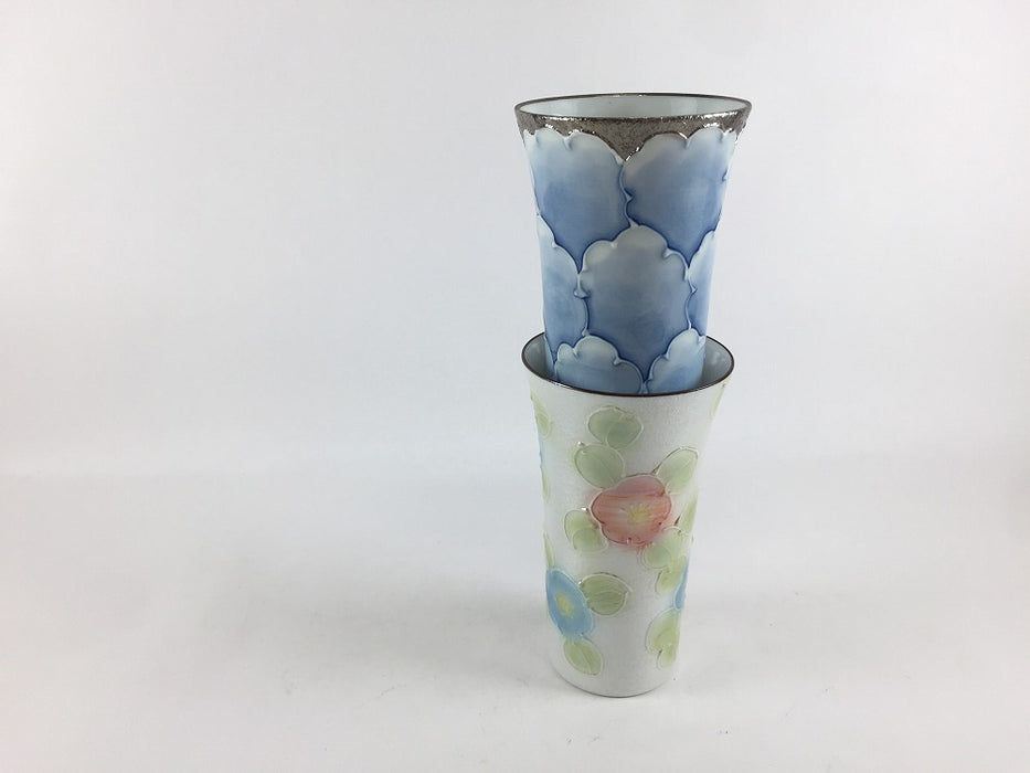 【SALE】【1個価格】一口ビア　光彩山茶花/銀牡丹　6cm/140cc　有田焼(j.R)【訳あり】