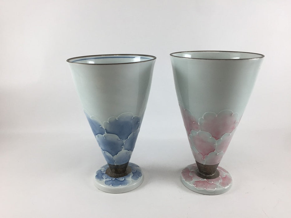 【SALE】【1個価格】250ccワイン　(ブルー花/ピンク花)　9cm　有田焼(j.R)【訳あり】