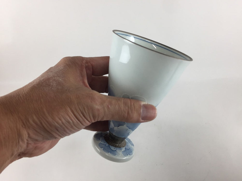 【SALE】【1個価格】250ccワイン　(ブルー花/ピンク花)　9cm　有田焼(j.R)【訳あり】