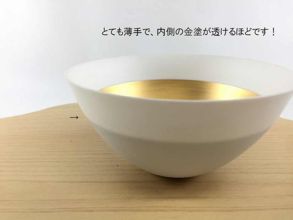 【SALE】135エッグシェルボウル　金(白/黒)　13.5cm　有田焼【訳あり】