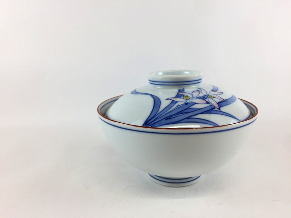 【SALE】11.5cm京丸蓋物.蘭　波佐見焼(j.R)【訳あり】