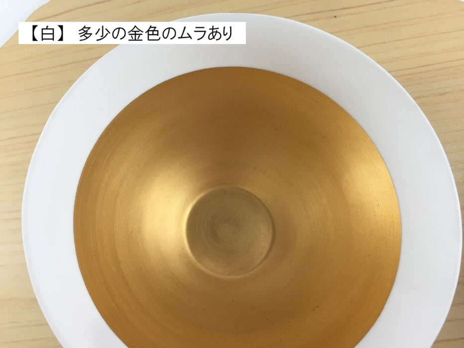 【SALE】135エッグシェルボウル　金(白/黒)　13.5cm　有田焼【訳あり】