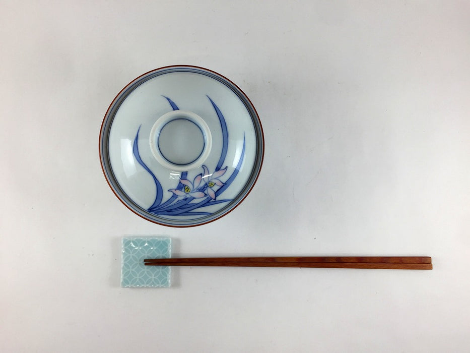 【SALE】11.5cm京丸蓋物.蘭　波佐見焼(j.R)【訳あり】