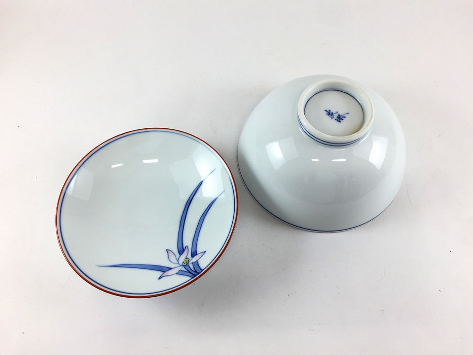 【SALE】11.5cm京丸蓋物.蘭　波佐見焼(j.R)【訳あり】