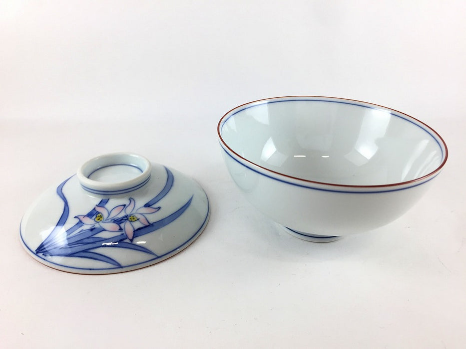 【SALE】11.5cm京丸蓋物.蘭　波佐見焼(j.R)【訳あり】