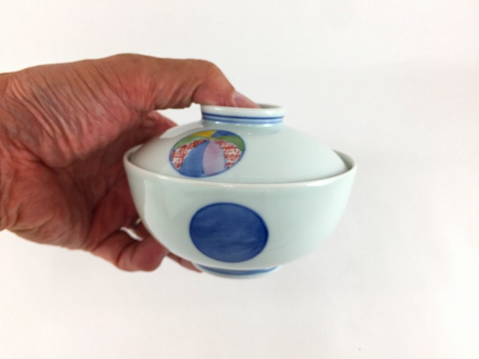 【SALE】11cm丸蓋物.風船　波佐見焼(j.R)【訳あり】