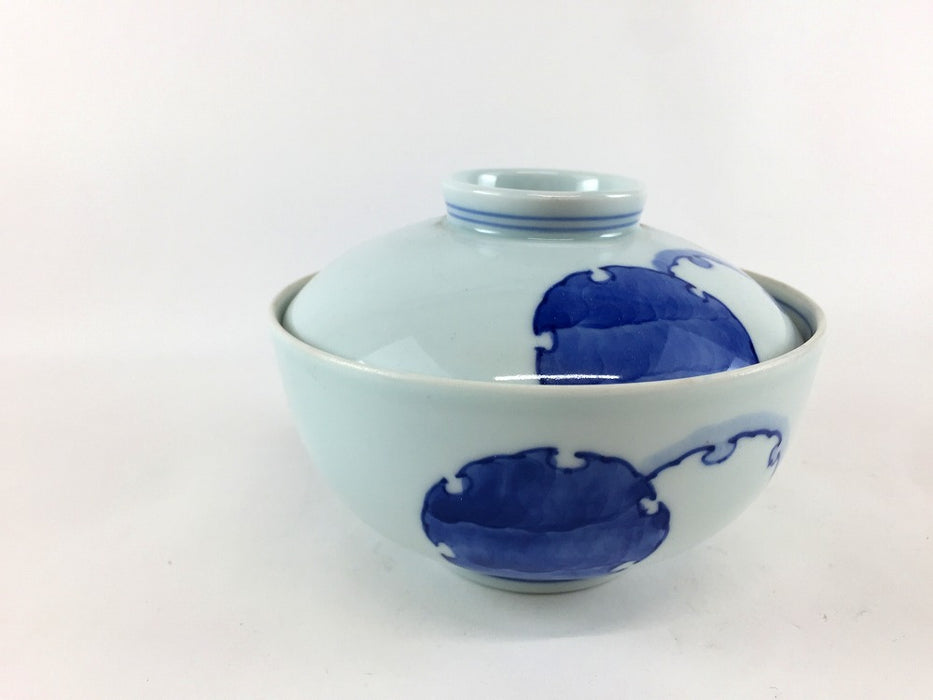 【SALE】11cm丸蓋物.染雪輪紋　波佐見焼(j.R)【訳あり】