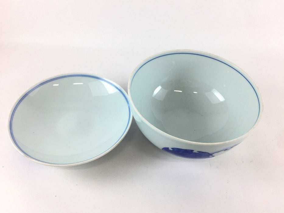 【SALE】11cm丸蓋物.染雪輪紋　波佐見焼(j.R)【訳あり】