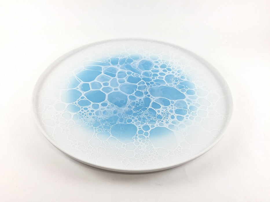 【SALE】frame26cmプレート.ES青泡　有田焼 【訳あり】