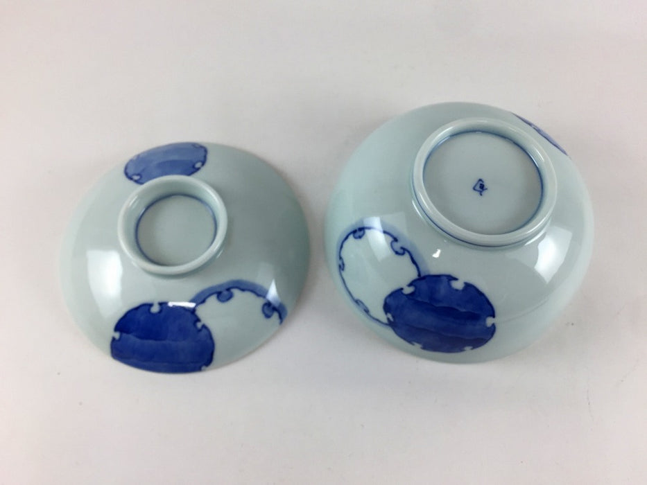 【SALE】11cm丸蓋物.染雪輪紋　波佐見焼(j.R)【訳あり】