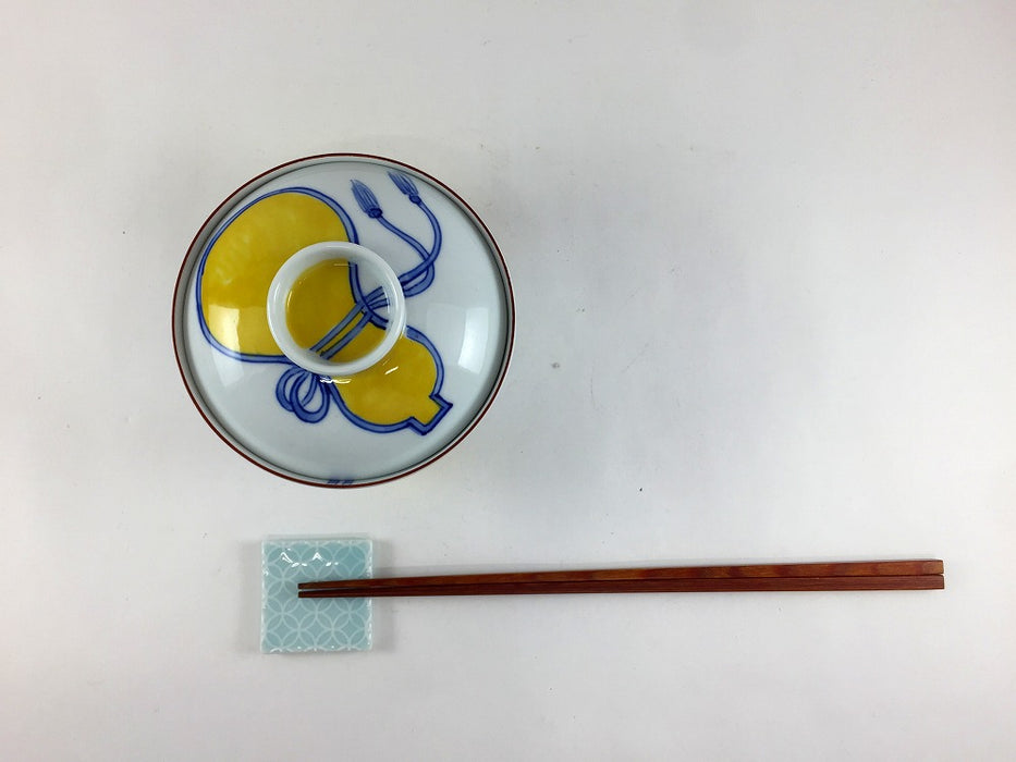 【SALE】11cm丸蓋物.黄瓢　波佐見焼(j.R)【訳あり】