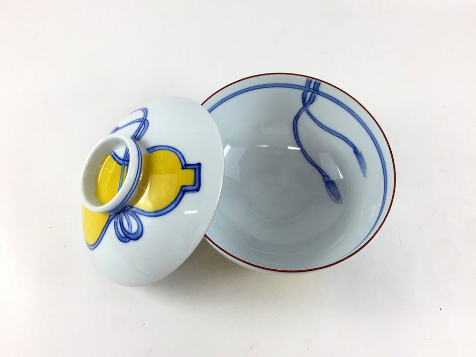 【SALE】11cm丸蓋物.黄瓢　波佐見焼(j.R)【訳あり】