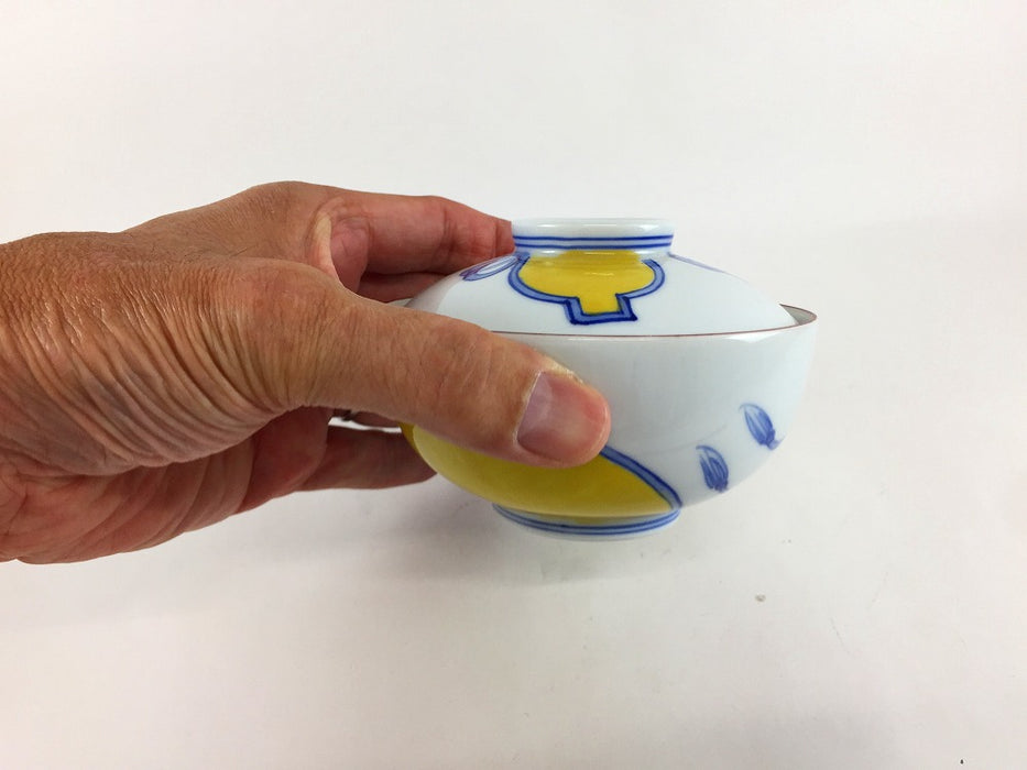 【SALE】11cm丸蓋物.黄瓢　波佐見焼(j.R)【訳あり】