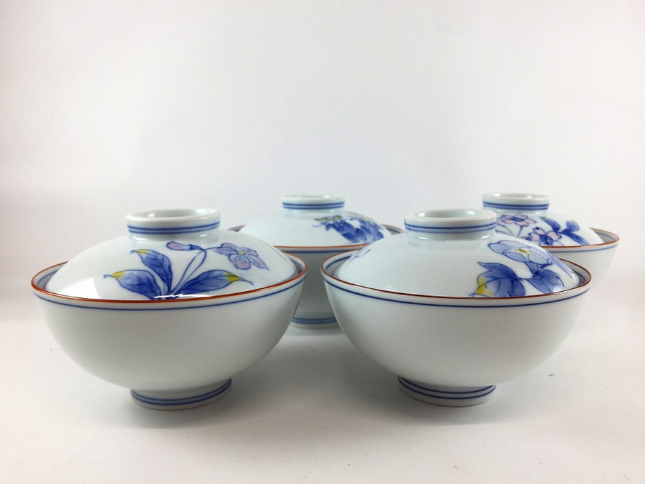 【SALE】【1個価格】11.5cm京丸蓋物　福寿草/桜/すみれ/朝顔　波佐見焼(j.R)【訳あり】