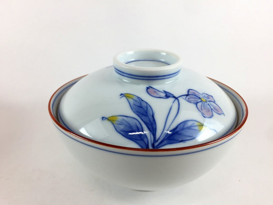 【SALE】【1個価格】11.5cm京丸蓋物　福寿草/桜/すみれ/朝顔　波佐見焼(j.R)【訳あり】