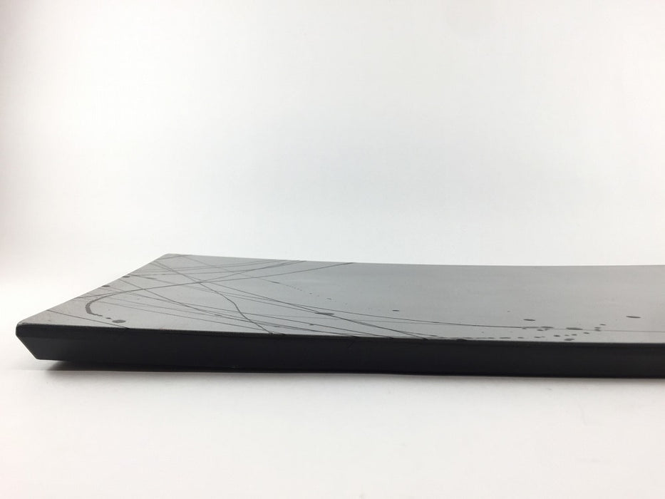 【SALE】36cm長角敷膳　銀/黒乱舞　国産(漆器) 【訳あり】