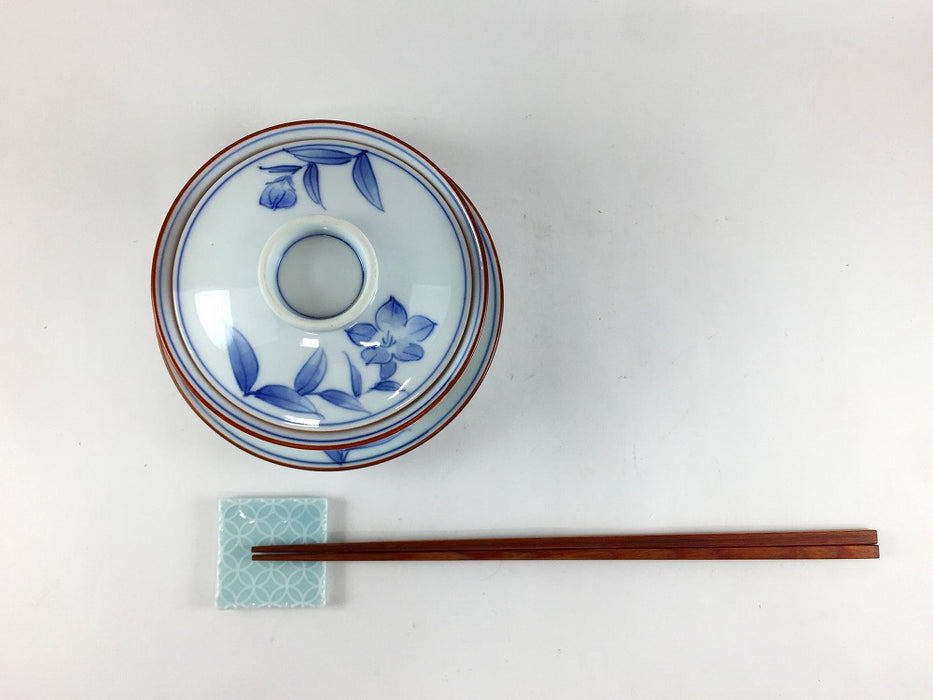 【SALE】京小蓋物セット.桔梗　11cm　波佐見焼(j.R)【訳あり】