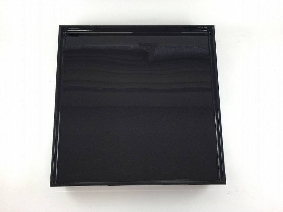 【SALE】足付285正角膳　黒漆　28.5cm　国産(漆器) 【訳あり】