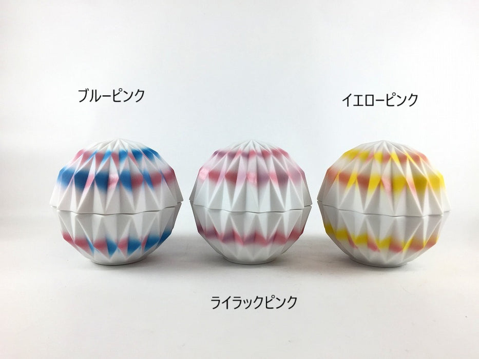 ダイヤ彫カバードボウル　10cm　(ブルーピンク/ライラックピンク/イエローピンク)　有田焼(j.R)