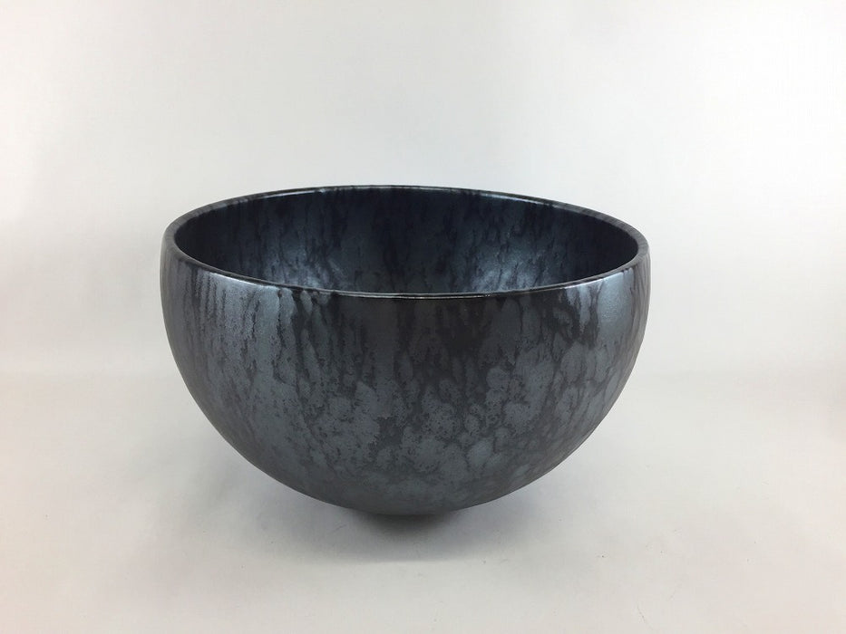 180サークルボール　黒サビ絞りマット　18cm　有田焼　(j.R)