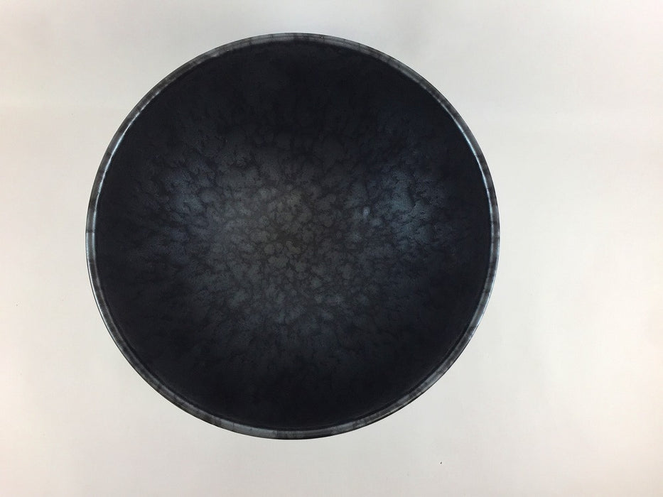 180サークルボール　黒サビ絞りマット　18cm　有田焼　(j.R)