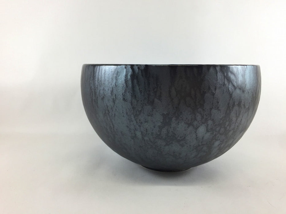 180サークルボール　黒サビ絞りマット　18cm　有田焼　(j.R)