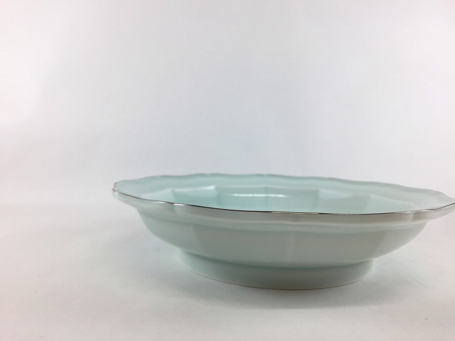 渕銀彩青磁　輪花6寸向付　18cm　有田焼(j.R)