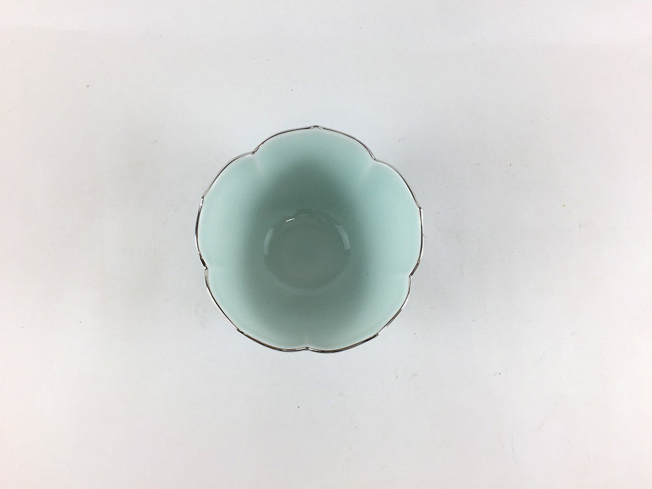 渕銀彩青磁　桔梗小付　8cm　有田焼(j.R)