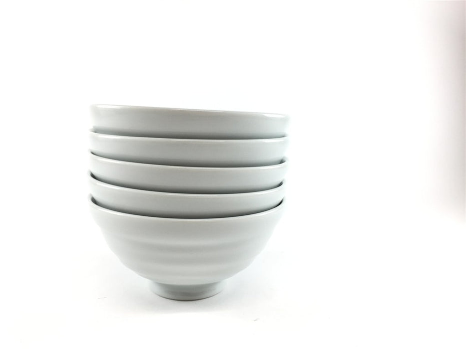 ロクロ目飯茶碗.白磁　12cm　波佐見焼(j.R)