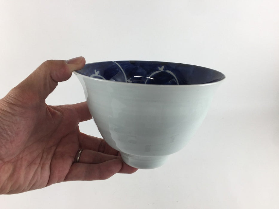 【SALE】15cm反丼　内藍唐草　有田焼(j.R)【訳あり】