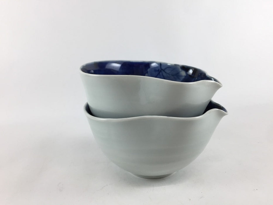 【SALE】手造片口小鉢.内藍木葉　10cm(300cc)　有田焼(j.R)【訳あり】