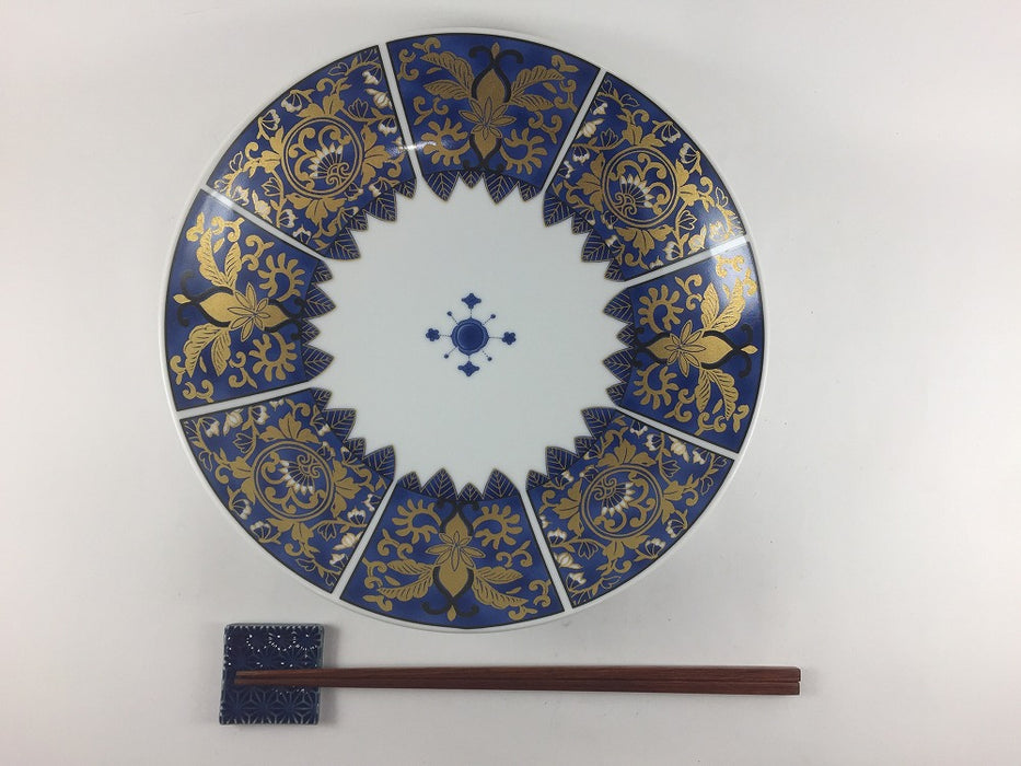 【SALE】古伊万里8寸浅鉢　青(A/B/C)　24cm　肥前有田焼【訳あり】