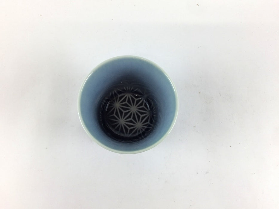 酒グラス　麻の葉彫　薄グレー　80cc　有田焼