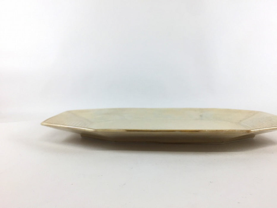 【SALE】250八角千段長皿　白結晶　25cm　有田焼【訳あり】