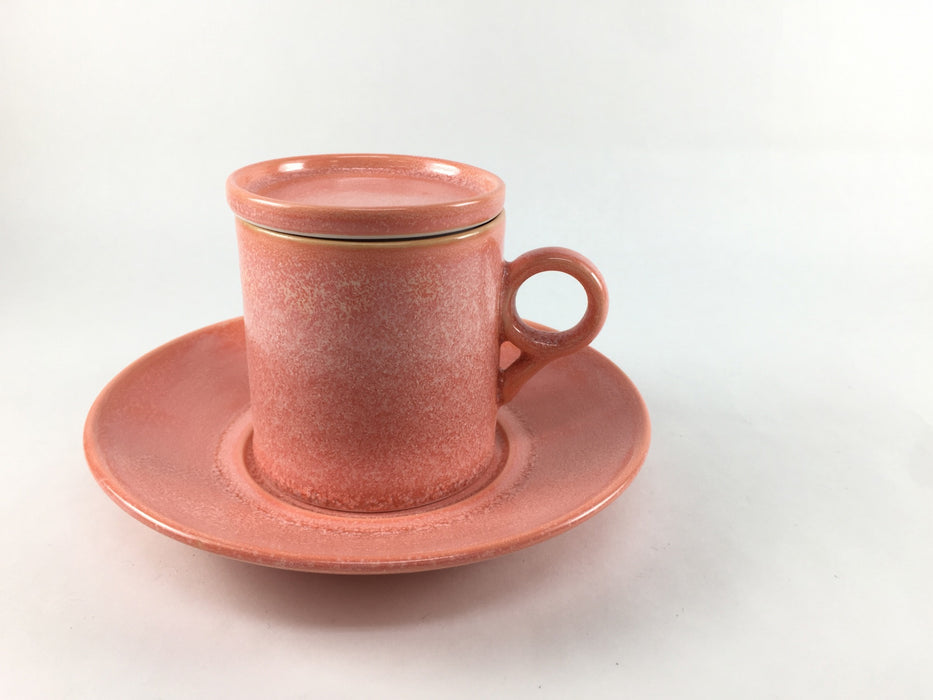 【カップ＆ソーサ】蓋付9型コーヒーCS(190cc)　(栗皮/ミント/ピンク)  有田焼(j.R)