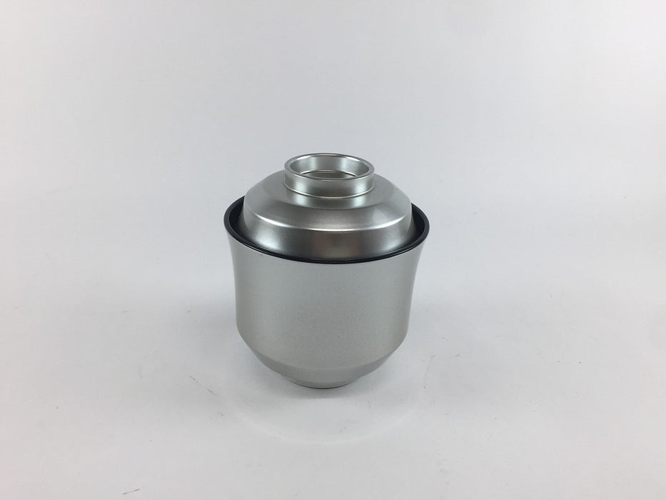【SALE】(耐熱)　駒椀(銀彩内黒)　8cm　【訳あり】