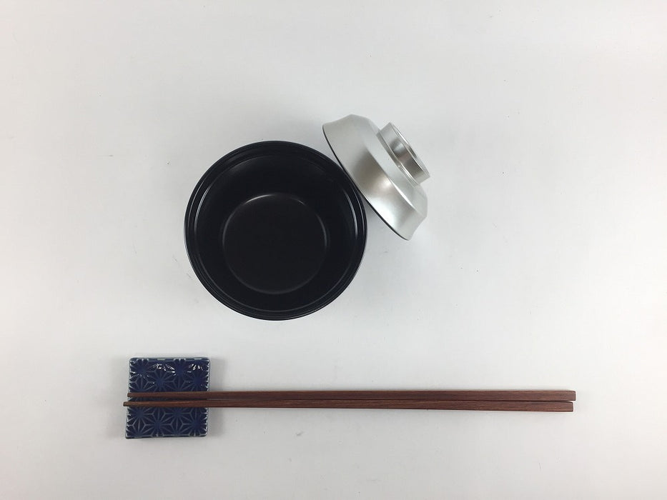 【SALE】(耐熱)　駒椀(銀彩内黒)　8cm　【訳あり】