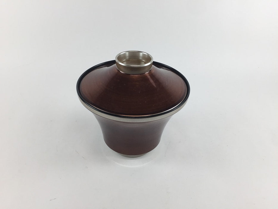 【SALE】耐熱　富士吸椀　銀帯溜　10.5cm　【訳あり】