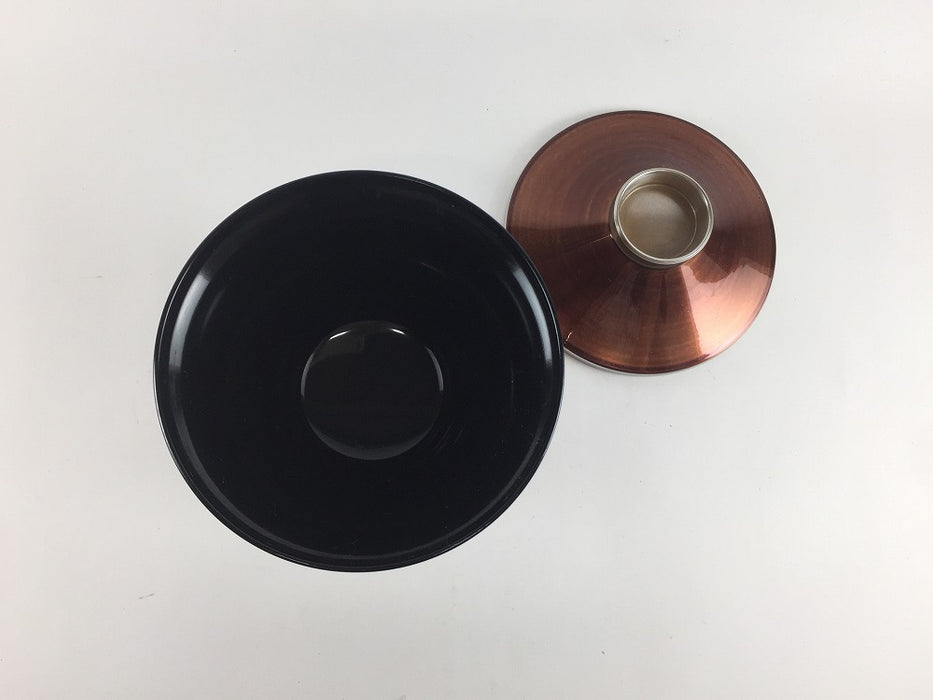 【SALE】耐熱　富士吸椀　銀帯溜　10.5cm　【訳あり】