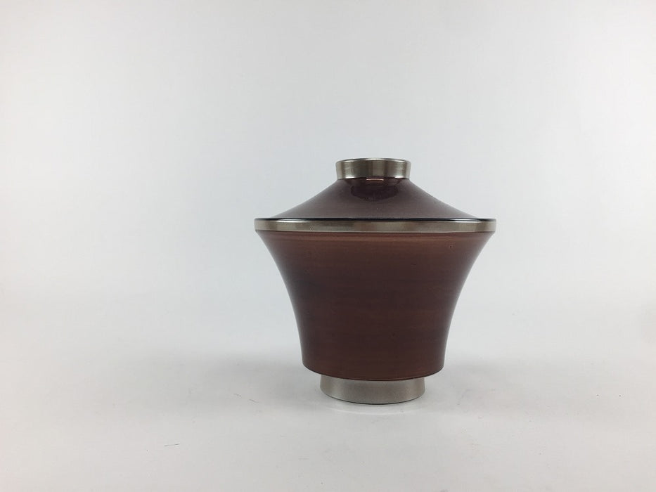 【SALE】耐熱　富士吸椀　銀帯溜　10.5cm　【訳あり】