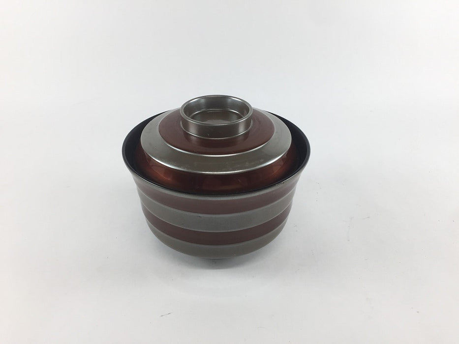 【SALE】3.3寸段々椀　銀帯溜　洗対　10cm　【訳あり】